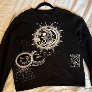Black Graphic Crewneck Sweater